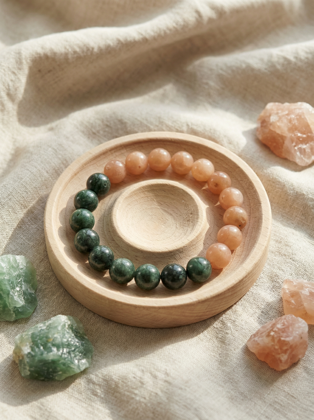 Dawn Breaker | Sunstone × Green Jade Bracelet