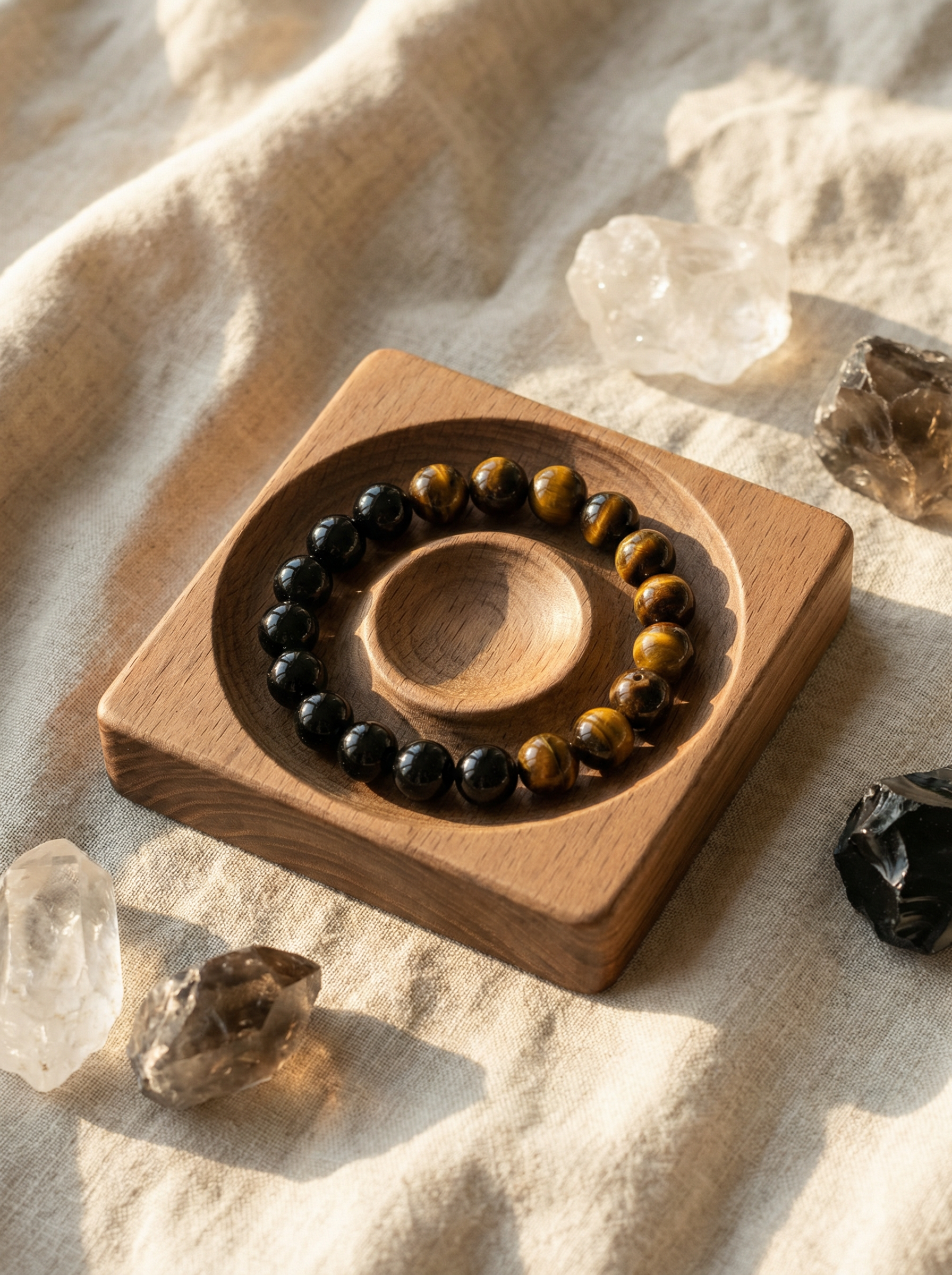 Unshakable Mountain - Tiger's Eye × Obsidian