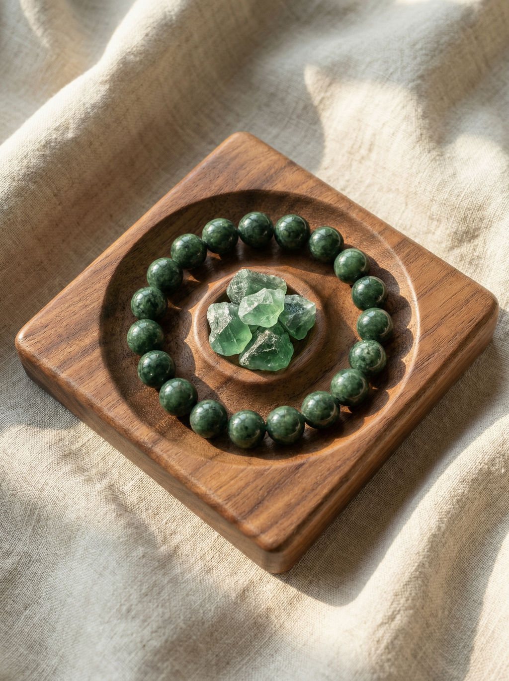 Forest Whisper | Green Jade Bracelet